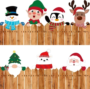7 Pcs Christmas Fence Peeker Decoration Christmas Yard Decorations Christmas Yar - Picture 1 of 6