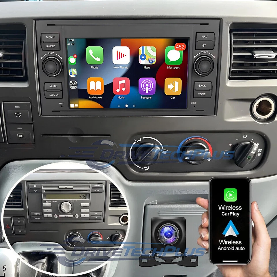 Für Ford Transit MK7 2007-2012 Android 13 Autoradio Carplay 4+64G GPS Navi BT - Bild 1 von 4