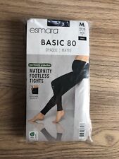 Esmara Basic 80 Opaque Matte Maternity Footless Tights Medium 12/14 Black