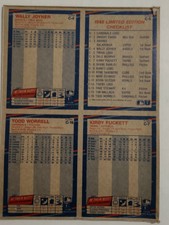 1988 Fleer Box Bottoms Complete Panel Wally Joyner, Kirby Puckett, Todd Worrell