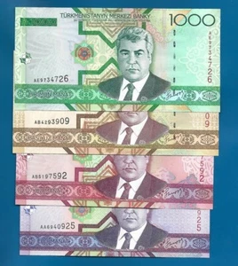 Turkmenistán - 4x BILLETES - 50 100 500 1000 Manat 2005 JUEGO SIN CIRCULAR - Imagen 1 de 5