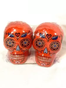 Shaker sale e pepe teschio di zucchero rosso NUOVO - Foto 1 di 7
