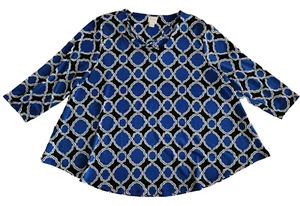 Chico's Top Women's 3 XL US 16 Lightweight Geometric Stretch Packable - Picture 1 of 14
