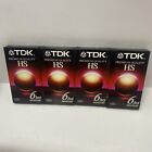 4 Pack Of Tdk Premium Quality Hs Blank Vhs Tapes 6Hrs T-120Hs Sealed New