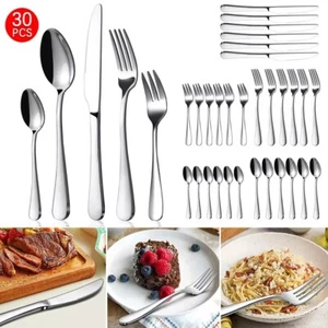 Set posate 30 pezzi acciaio inox posate da pranzo posate da tavola 1- 6 persone set posate - Foto 1 di 23