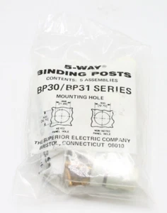 (10pcs) BP30WT Superior Electric 5-Way White Binding Post 30A #8-32 - Picture 1 of 2