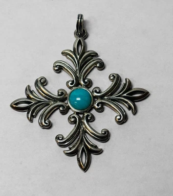Colgante Cruz Turquesa Plata Esterlina 925 Barse Foto 1 de 4