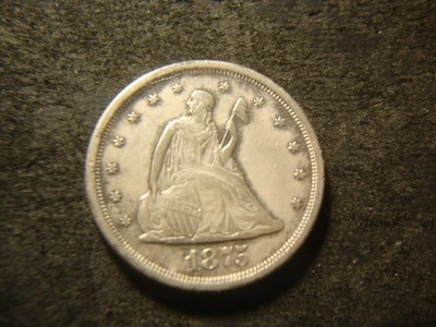 1875-S VF XF Details 20 cents Twenty cent coin Nice Coin PSC - Image 1 of 3