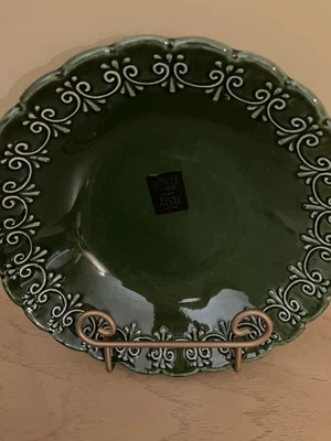 Maioliche Jessica Made in Italy Christmas Pasta Bowl 9in Ceramic Green Set Of 4 - Image 1 of 4