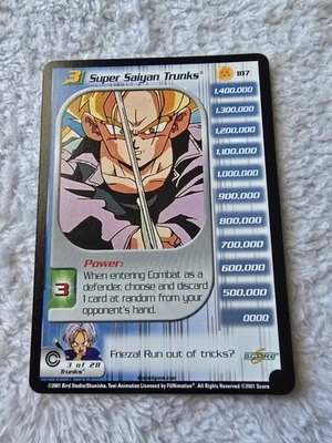 DBZ Dragon Ball Z Super Saiyan Trunks 187 CCG Unlimited Trunks Saga MP Score - Image 1 of 4