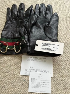 Auténticos Guantes Gucci Línea Jerez Piel de Cordero Horsebit Negros Talla 7 1/2 Para Mujer Foto 1 de 4