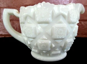Westmoreland Milk Glass Opaque White Old Quilt Creamer - Picture 1 of 10