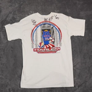 Harlem Globetrotters Shirt Men's Medium White Print 2006 80th Anniversary Signed - Picture 1 of 21