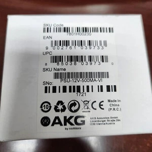AKG POWER SUPPLY, PSU-12v-500ma, PN: 7801H00230. For SR40 and SR45 receivers - Picture 1 of 6