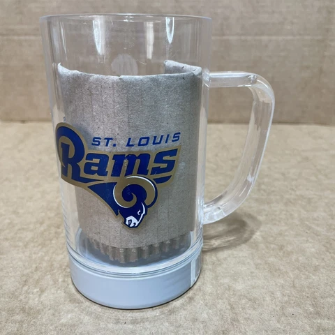 Vintage St Loius Rams Plastic Beer Mug, Clear, Handle Cover