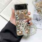 Laser Glitter Crystal Chain Phone Case Cover For Samsung Galaxy Z Flip 3/4 ZFlod