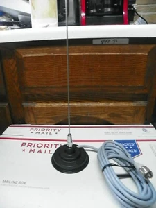 HAM 2 METER MOBILE ANTENNA, 1/4 Wave Whip 3" Mag TEFLON PL259 14FT OF RG8X COAX - Zdjęcie 1 z 9
