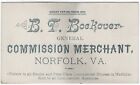 1890S BF BOCKOVER TRADE CARD GENERAL COMMISSION MERCHANT NORFOLK VIRGINIA