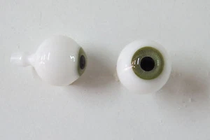 Yeux poupée ancienne Vert 18mm Green mouth blown eyes antique doll - Picture 1 of 2