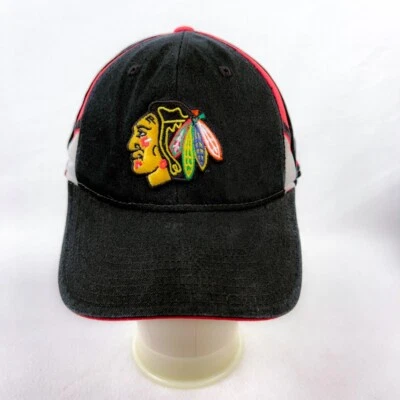 Chicago Blackhawks School Hat Cap Adjustable Black and Red Embroidered - Image 1 of 4