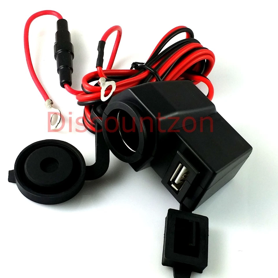 Motorcycle Waterproof USB Charger Power Socket wire for Garmin/Mio GPS/Dash cam - Image 1 of 4