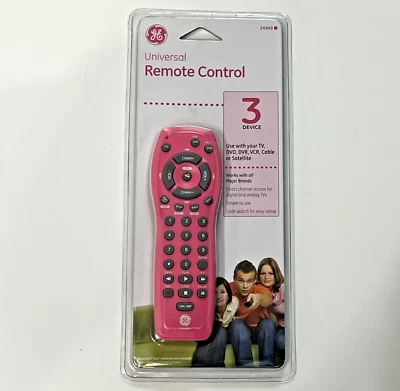 Pink Remote Control #24949 TV DVD Cable GE Universal Satellite Digital 3 Device - Image 1 of 3