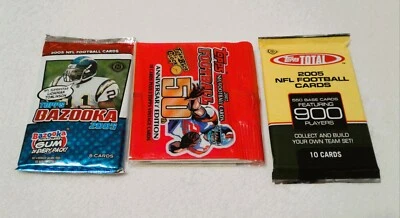 2005 Football 3 Pack Lot Bazooka Topps Rack Total Hobby - Image 1 of 4