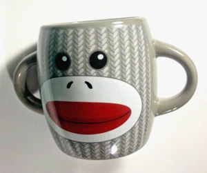 Galerie - Sock Monkey Two Handle Coffee Mug Cup Fox River Rockford IL VG-EX Rare - Picture 1 of 6