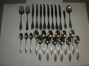 VTG Oneida ARBOR AMERICAN HARMONY Stainless Steel Flatware Set 26pc Lot Beaded - Picture 1 of 15