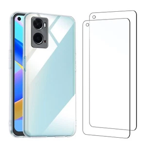 Cover per Oppo A76 A96 4G A36 Gel TPU in silicone ultra trasparente e 2 × vetro - Imagen 1 de 7