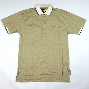 VTG 90s Yellow Striped Men's Small Short Sleeve Golf Polo Shirt NEW Athletic - Picture 1 of 7
