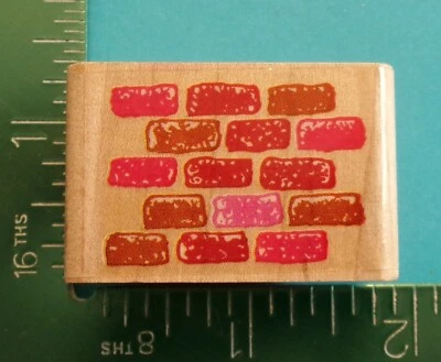 Estampilla de goma estampida de ladrillos estampados Foto 1 de 2