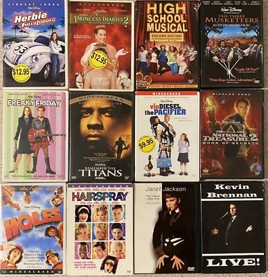 Lot Of 12 DISNEY DVDs Highschool Musical HAIRSPRAY 3 Musketeers HOLES Herbie - Image 1 of 3