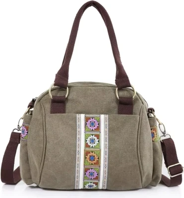 Canvas Handtasche   modern farbe kaffee coffee - Bild 1 von 3