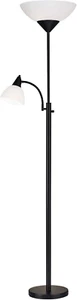 Adesso 7202-01 Piedmont 71" Torchiere with Adjustable Reading Lamp, 2 Lights, Bl - Picture 1 of 12