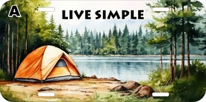 LIVE SIMPLE CAMPING CAMP FISHING ADVENTURE FISHING METAL LICENSE PLATE F - Picture 1 of 4