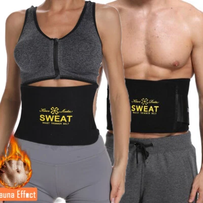 Women Men Waist Trainer Trimmer Sweat Belt Shaper Tummy Wrap Stomach Weight Loss - image 1 of 4