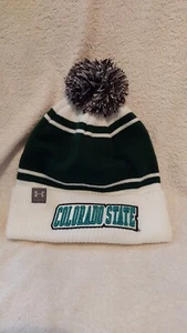 Under Armour Men's Colorado State Rams White / Green Pom Knit Beanie NWT OSFM - Picture 1 of 3