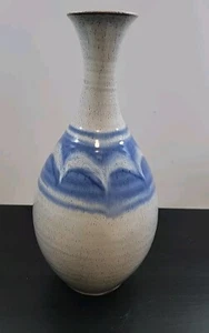 PETER DENEEN POTTERY ST. PAUL MINNESOTA Gray Blue Speckled Vase - Picture 1 of 6