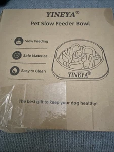 Vineya Pet  Slow Feeder Bowl In Black - Chip On Side- See Pics - Picture 1 of 4