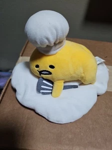 Sanrio Gund Plüsch Gudetama Das faule Ei Kochmütze Spatel Plüsch gelb - Bild 1 von 5