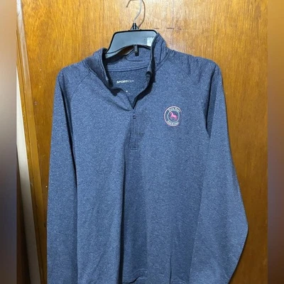 Розовый пони с подогревом синий 1/4 молнии Mackinac sport tek размер маленький пляжный отдых - Изображение 1 из 4