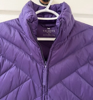 NWOT TALBOTS PL PURPLE 90% DOWN PUFFER Winter Jacket / Zipper Pockets Women's  - Image 1 of 4