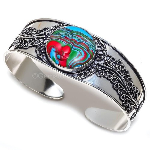 CHANEL Bracciale etnico argento sterling calsilica viso preghiera pietre preziose canale set