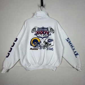 Super Bowl 2000 St Louis Rams VS Tennessee Titans White 1/4Zip Sweatshirt XL USA - Picture 1 of 18