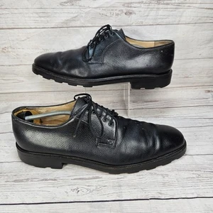 Scarpe eleganti Salvatore Ferragamo Oxford nere grana ciottolata taglia 13 Made in Italy - Foto 1 di 10