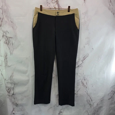 Anthropologie Pants Womens 6 Black Tan Brown High Rise Crop Trouser Cartonnier  - Image 1 of 4