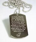 LORD'S PRAYER RELIGIOUS STAINLESS STEEL PRAYER DOG TAG NECKLACE 