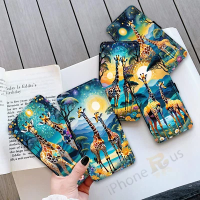 Giraffe Leather Flip Wallet Phone Case Cover For Apple iPhone Samsung Galaxy 754 - Image 1 of 4