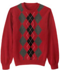 NEW Gymboree MENS (Sz LARGE) Christmas Holiday Red ARGYLE - DAD - Sweater - NWT